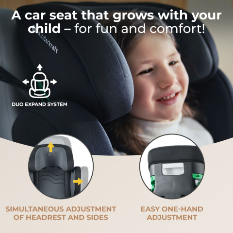 Scaun auto kinderkraft xpand 2 i-size 100-150 cm, graphite black copii varsta 3 ani - 12 ani [6]