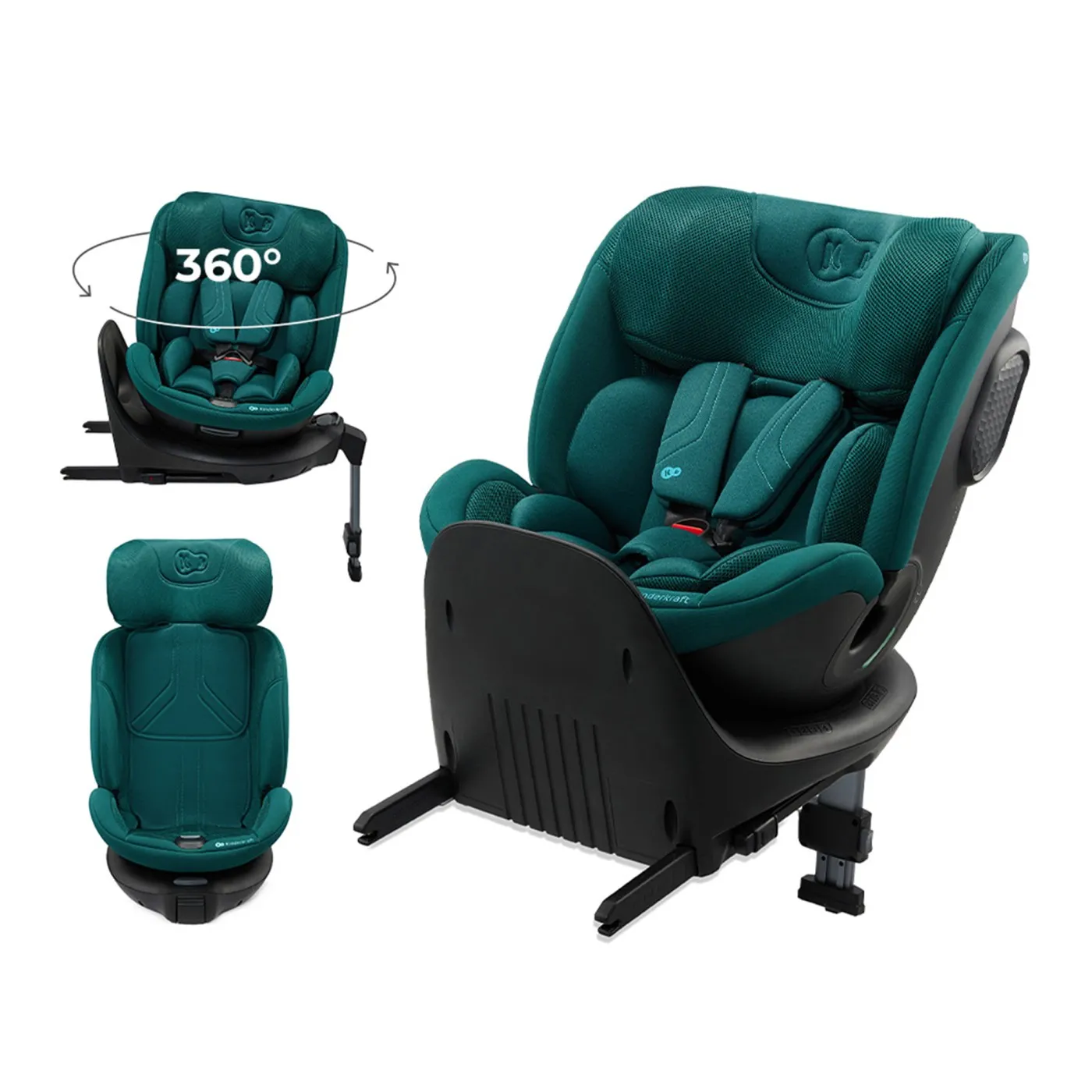Carucioare, articole transport - Scaun auto kinderkraft xrider 2 i-size 40-150 cm green, copii varsta 0 luni pana la 4 ani
