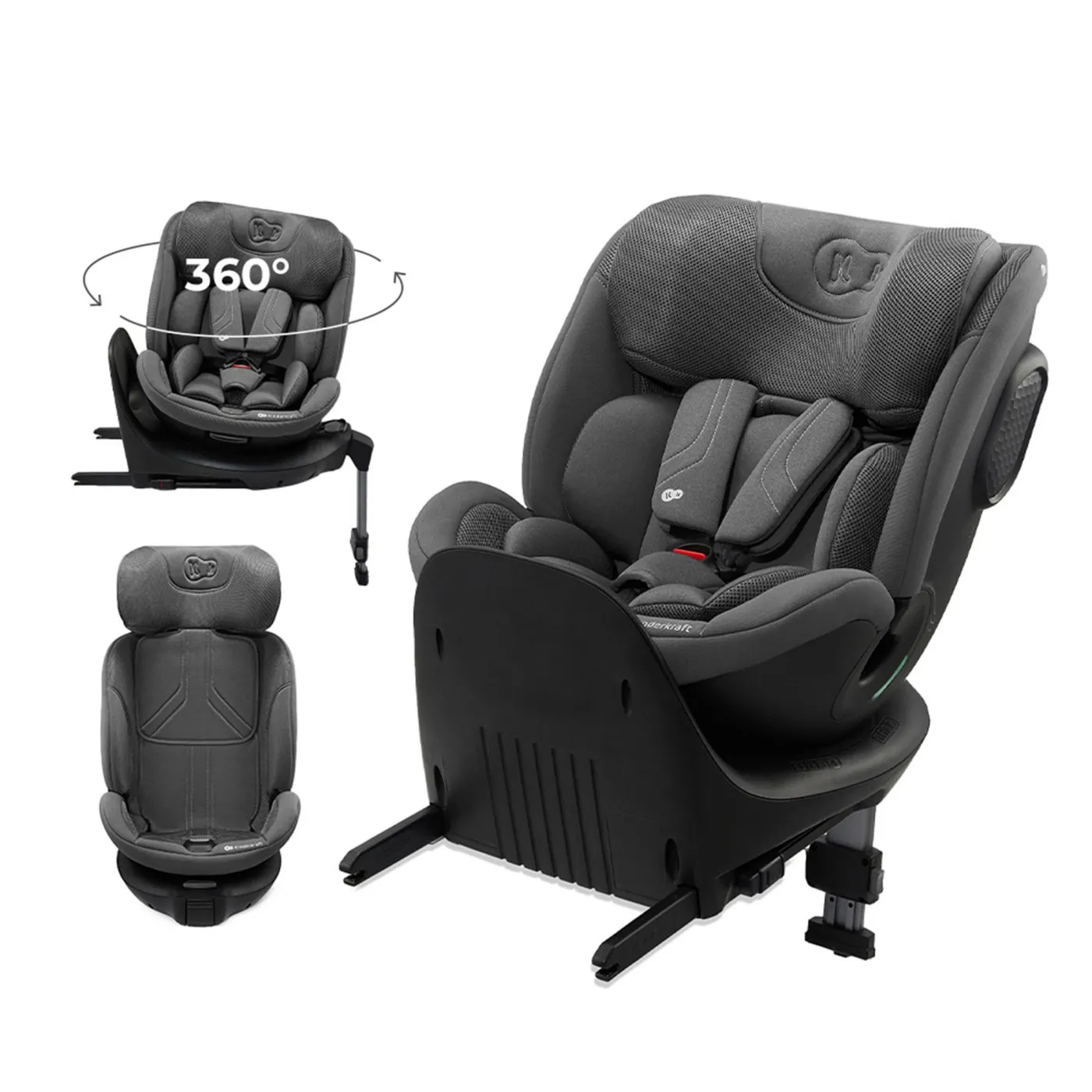 Carucioare, articole transport - Scaun auto kinderkraft xrider 2 i-size 40-150 cm grey, copii varsta 0 luni pana la 3 ani