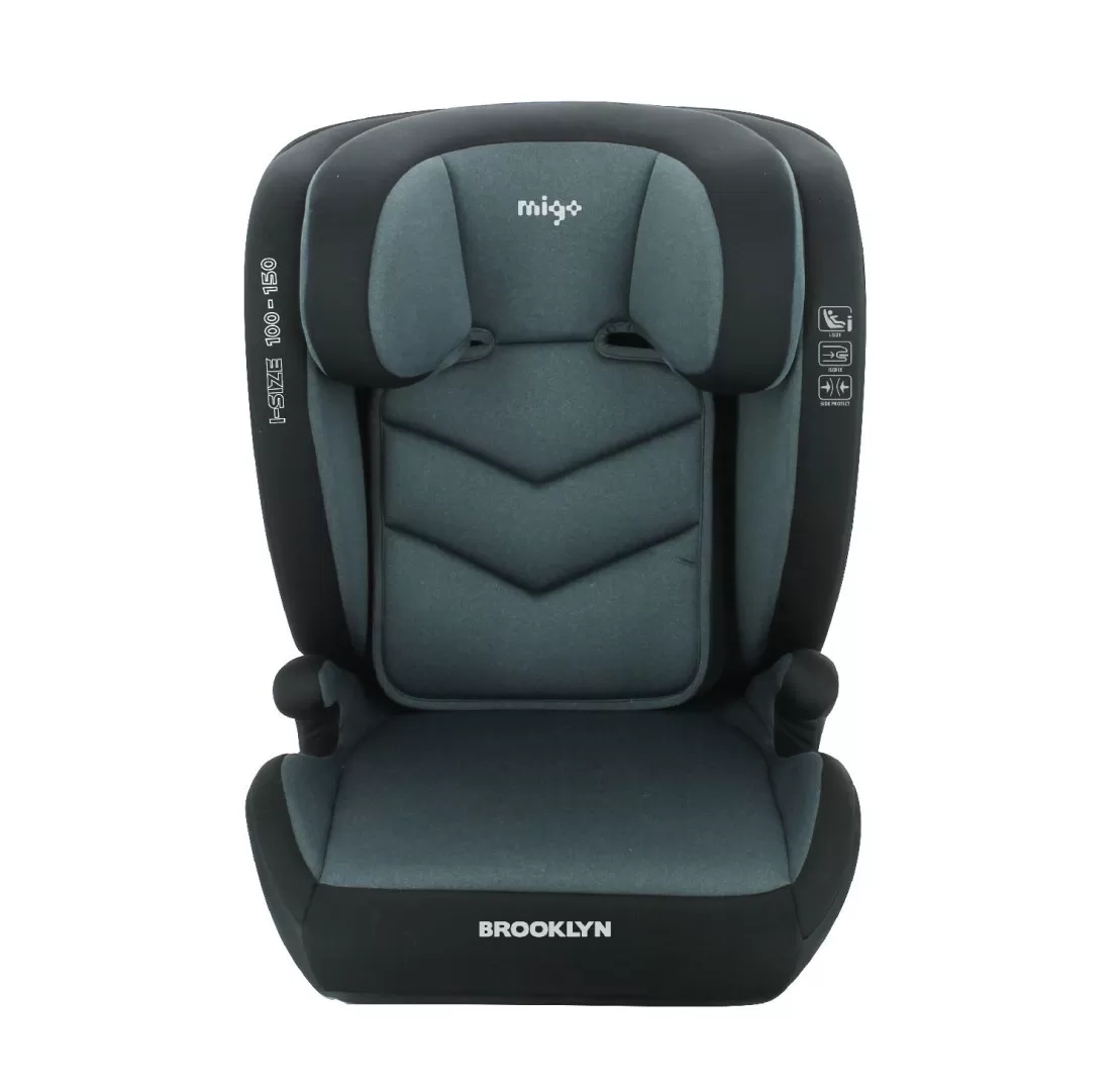 Carucioare, articole transport - Scaun auto migo brooklyn, 100-150 cm, grey, varsta de la 3 ani la 12 ani