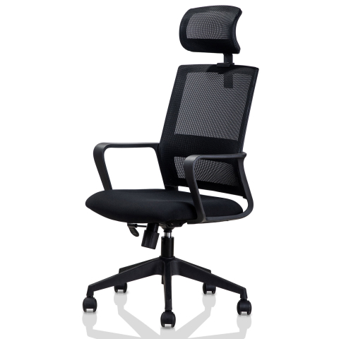 Birotică și Papetărie - Scaun birou executive spatar mesh, sist roti nylon, tetiera 4503 deli