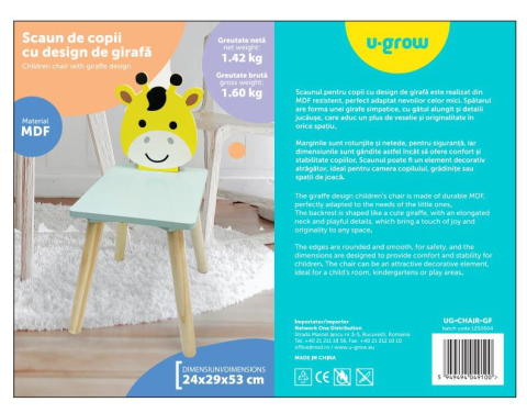 Scaun copii, mdf,design girafa, u-grow [3]