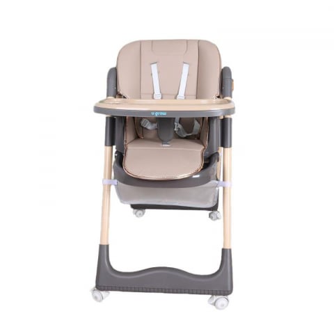 Diversificare si Ingrijire Bebe - Scaun de masa ajustabil, pliabil, brown