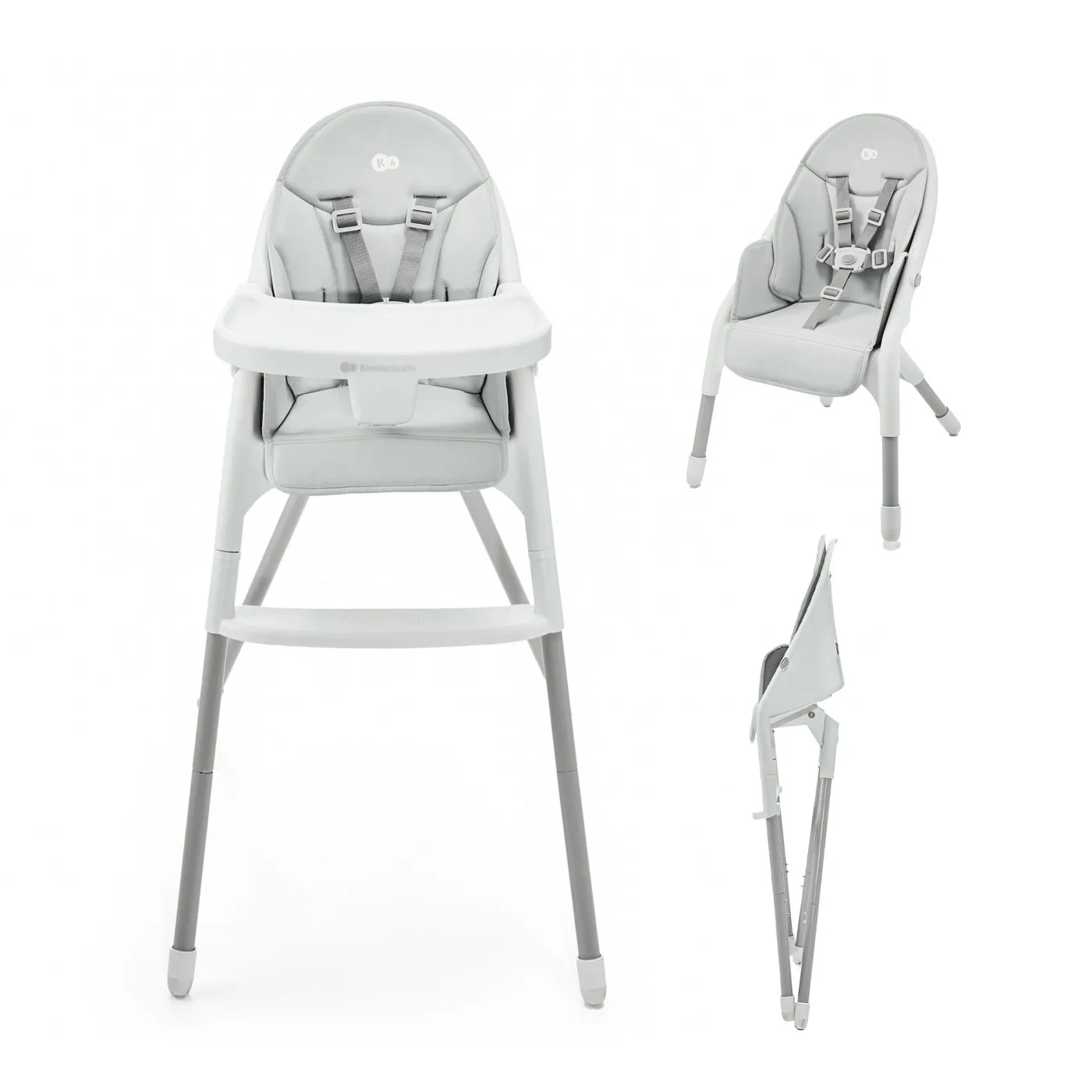 Diversificare si Ingrijire Bebe - Scaun de masa kinderkraft dinnly, grey, copii varsta 6 luni pana la 3 ani