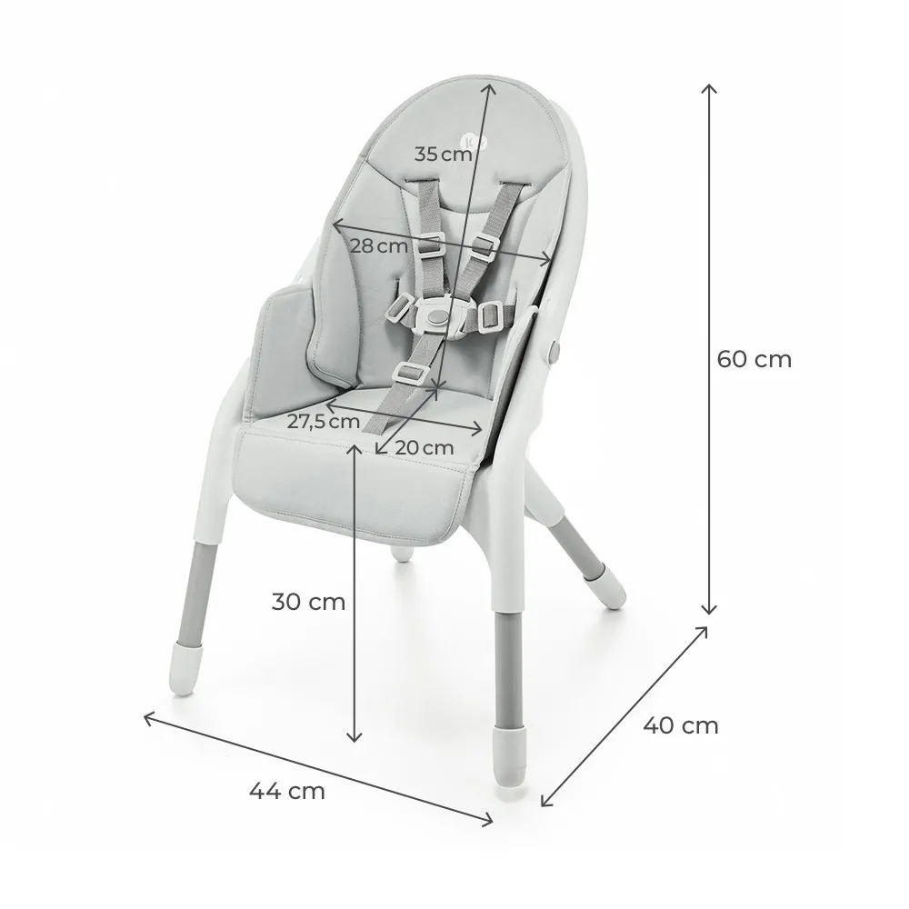 Scaun de masa kinderkraft dinnly, grey, copii varsta 6 luni pana la 3 ani [8]