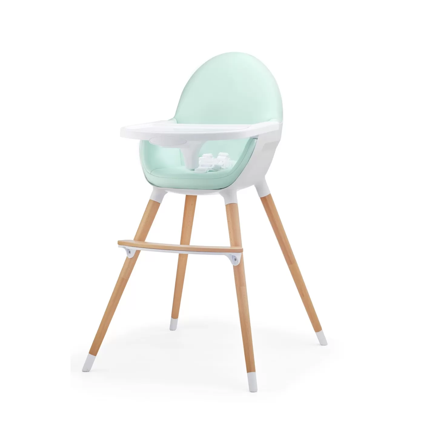 Diversificare si Ingrijire Bebe - Scaun de masa kinderkraft fini, 2 in 1, mint, varsta de la 6 luni la 3 ani