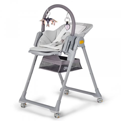 Diversificare si Ingrijire Bebe - Scaun de masa kinderkraft lastree, 2 in 1, transformabil, grey, varsta de la 6 luni la 3 ani