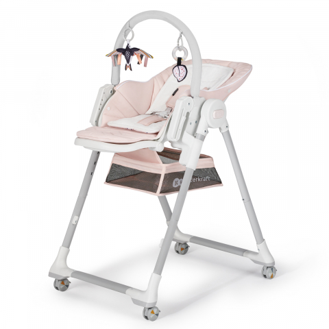 Diversificare si Ingrijire Bebe - Scaun de masa kinderkraft lastree, 2 in 1, transformabil, pink, varsta de la 6 luni la 3 ani