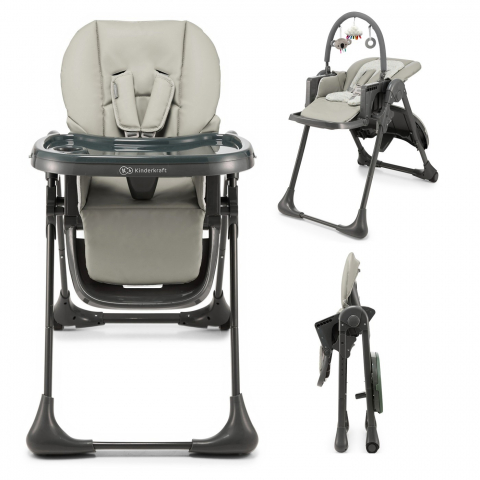 Scaun de masa kinderkraft tummie, pliabil, grey, varsta de la 6 luni la 3 ani [2]