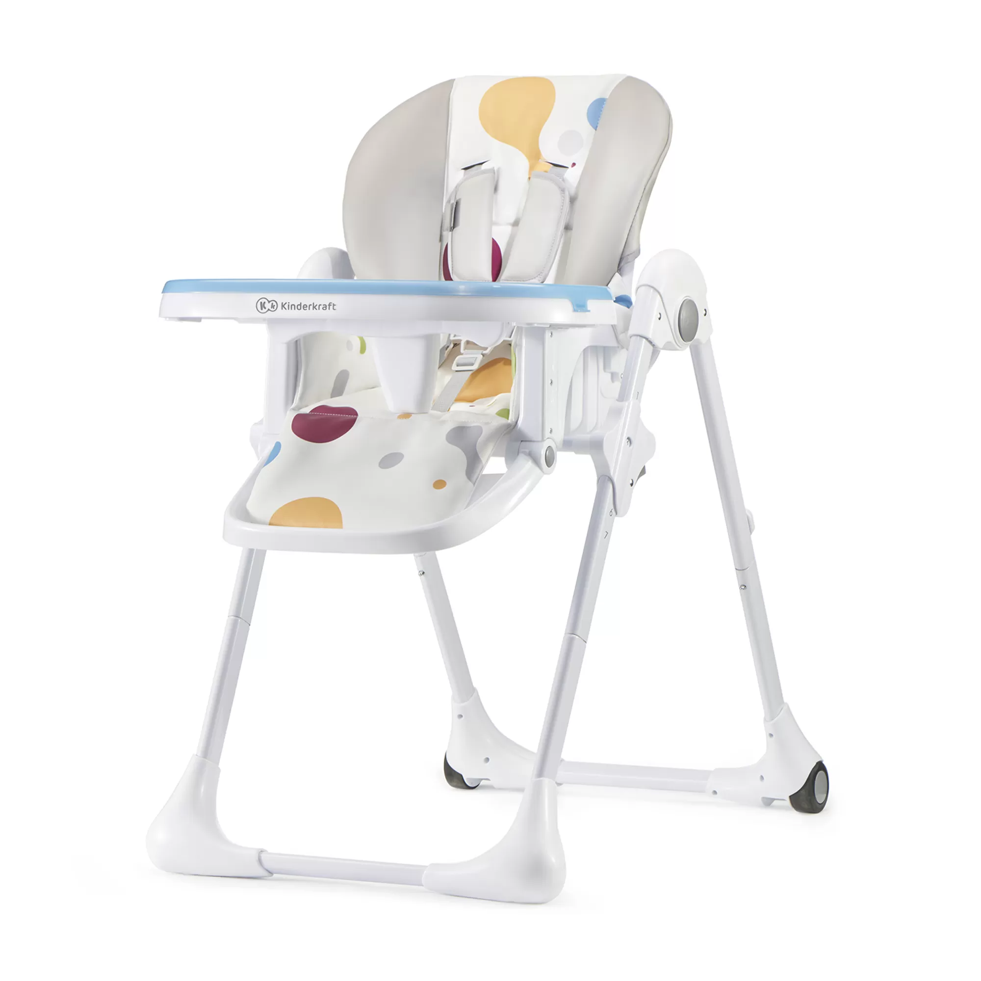 Diversificare si Ingrijire Bebe - Scaun de masa kinderkraft yummy pliabil, multicolor, varsta de la 6 luni la 3 ani