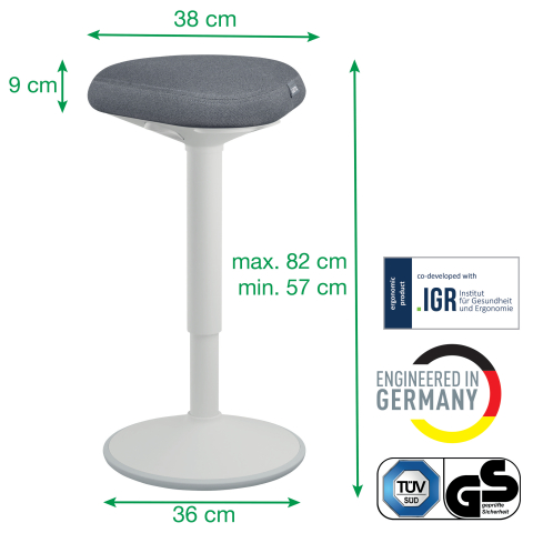 Scaun ergonomic reglabil 57-82cm gri pastel leitz [4]