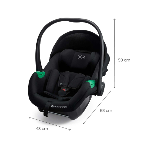 Scoica auto i-size, 40-87 cm, kinderkraft mink pro2 , black copii varsta 0 luni - 2 ani [1]
