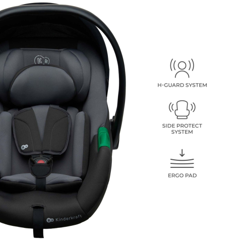 Scoica auto i-size, 40-87 cm, kinderkraft mink pro2 , grey copii varsta 0 luni - 2 ani [3]