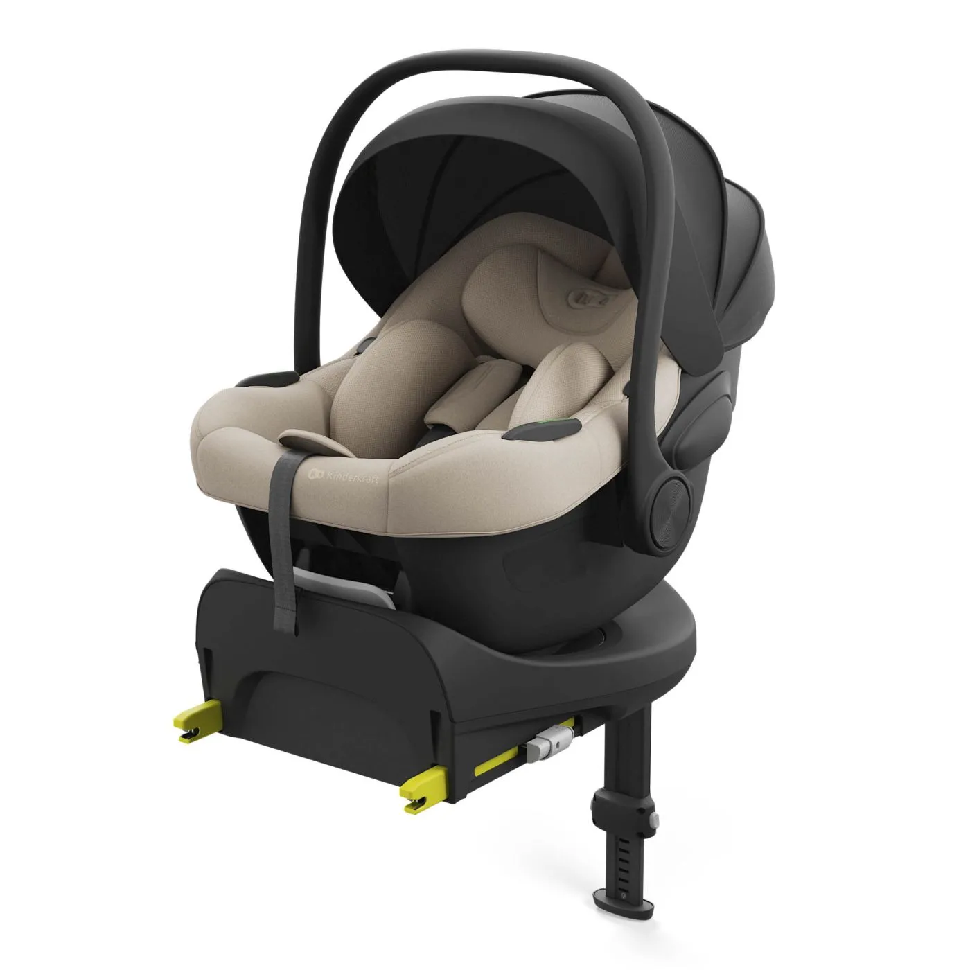 Carucioare, articole transport - Scoica auto kinderkraft i-lite cu baza endura safe fx beige, copii varsta 0 luni pana la 1 an