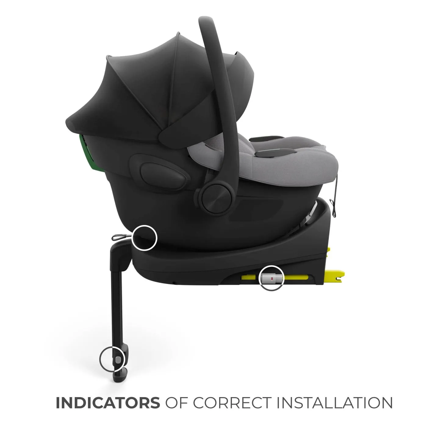 Scoica auto kinderkraft i-lite cu baza endura safe fx grey, copii varsta 0 luni pana la 1 an [2]