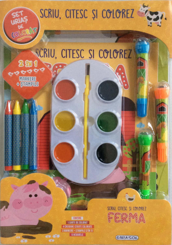 Cărți Educative, Activități - Scriu, citesc si colorez - Ferma
