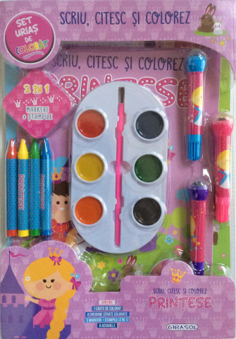 Cărți Educative, Activități - Scriu, citesc si colorez - Printese