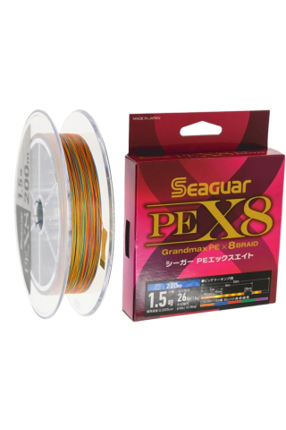 Pescuit si vanatoare - Seaguar Grandmax X8 PE Braid 150m Multicolor #0.6 - 0.128mm - 14lb