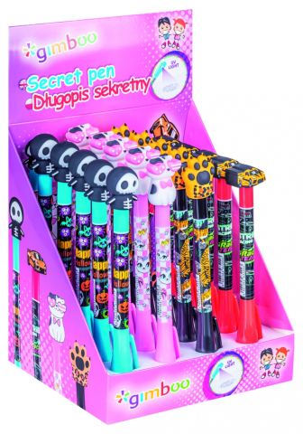 Rechizite Școlare - Secret pen GIMBOO invisible with light packed in a display assorted colors/patterns