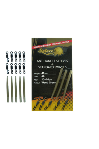 Pescuit si vanatoare - Select Baits Anti-tangle Sleeves and Standard Swivels Weed Green (verde)