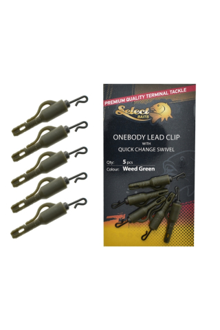 Pescuit si vanatoare - Select Baits OneBody Lead Clip with Quick Change Swivel Weed Green