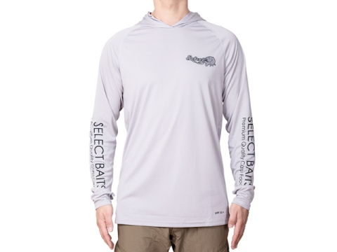 Select Baits UV Long Sleeve Hoodie UPF 50+ Light Grey M [1]