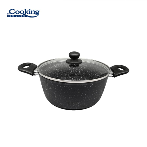 Semioala aluminiu forjat 24x10 cm,3.8l,onix, cooking by heinner [1]