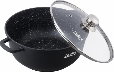 Semioala aluminiu turnat+capac, 40x17.5 cm, 18.5 l, dark line, cooking  by heinner [1]