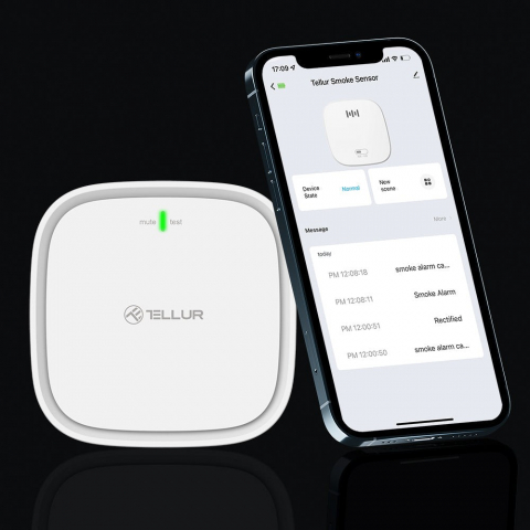 Senzor de gaz WiFi Tellur Smart, DC12V 1A, Alb [1]