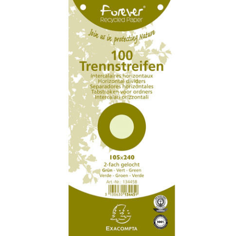 Birotică și Papetărie - Separatoare carton 105*240 mm verzi exacompta