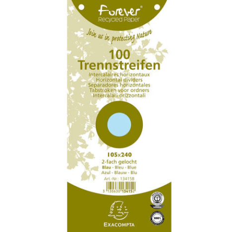 Birotică și Papetărie - Separatoare carton 105 x 240 mm albastre exacompta