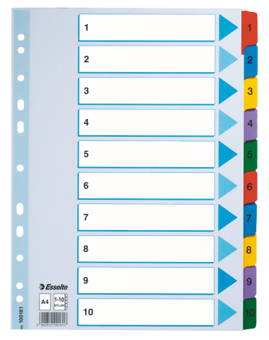 Birotică și Papetărie - Separatoare index carton 1-10 mylar esselte