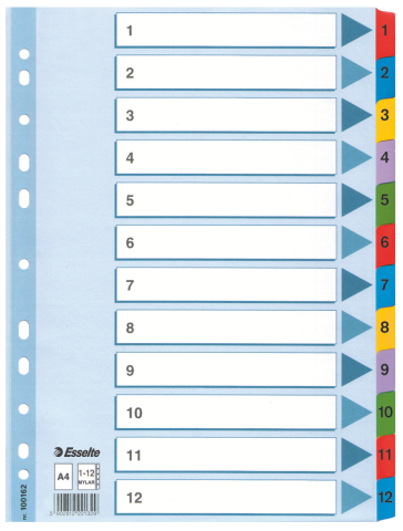 Birotică și Papetărie - Separatoare index carton 1-12 mylar esselte