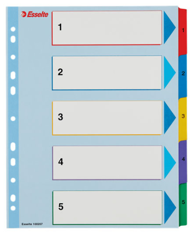 Birotică și Papetărie - Separatoare index carton 1-5 reinscriptibil esselte
