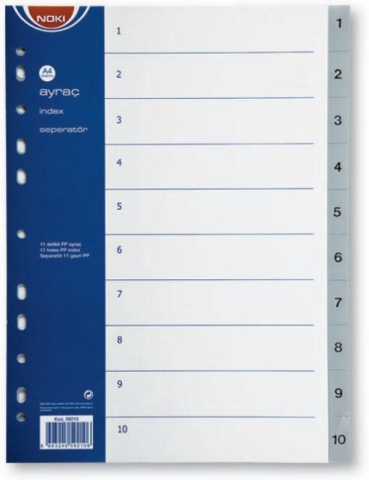 Birotică și Papetărie - Separatoare index plastic 1-10 noki
