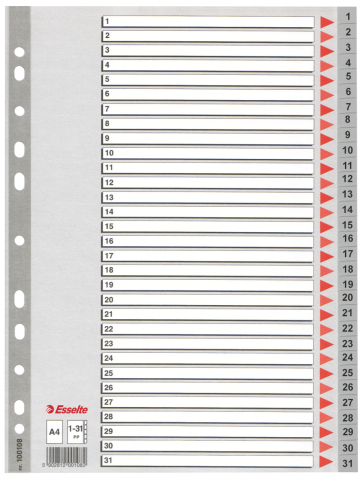 Birotică și Papetărie - Separatoare index plastic 1-31 esselte