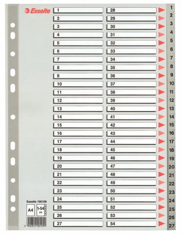 Birotică și Papetărie - Separatoare index plastic 1-54 maxi esselte