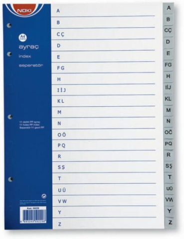 Birotică și Papetărie - Separatoare index plastic a-z noki