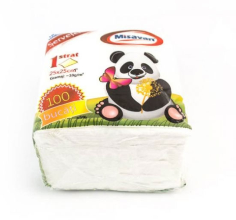 Servetele de masa albe 25x25cm 100/set [1]
