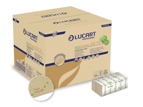 Curatenie, intretinere casa - Șervețele masa pliate Lucart EcoNatural 216 TN, 2 str, 16.4 cm x 24 cm, 150 buc/pachet, 40 pachete/bax