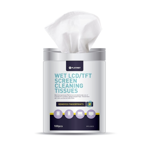 Detergenti si Curatenie - Servetele Platinet antistatice si antibacteriene, 9.4x11cm, curatare LCD/TFT, 100 buc, PFS5830 / 42613