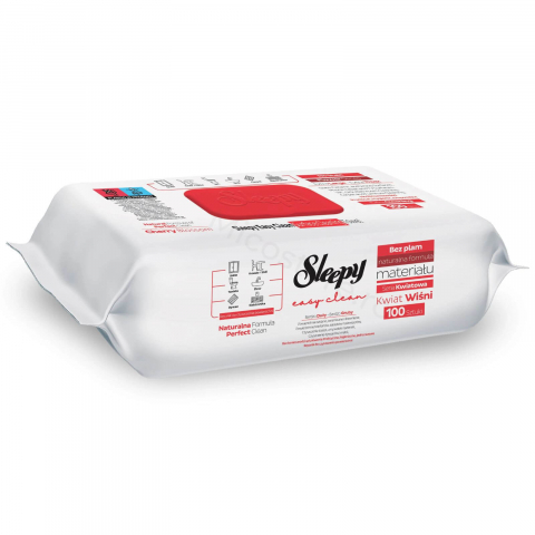 Prosoape de bucatarie si servetele - Servetele umede Sleepy cu otet si bicarbonat, Cherry Blossom, 100 buc