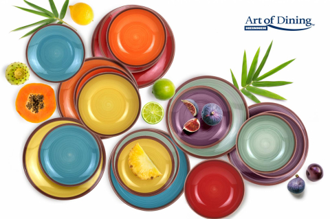 Serviciu  masa ceramica 18pcs, aquarelle, art of dining by heinner [1]