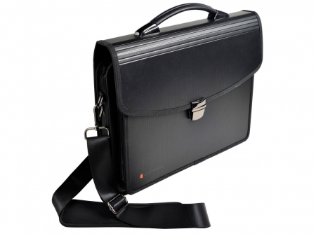 Servieta cu 7 buzunare cu fermoar, pentru laptop 15" si documente, rezistenta, neagra [1]