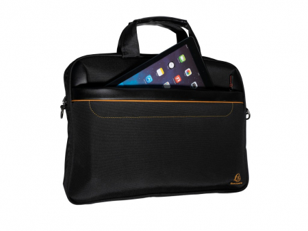 Servieta laptop 15,6", documente, cu buzunar separat si buzunar cu fermoar, negru [3]