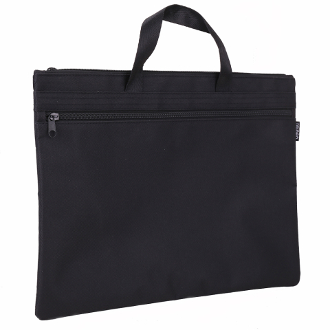 Servieta material textil 2 fermoare neagra deli [1]