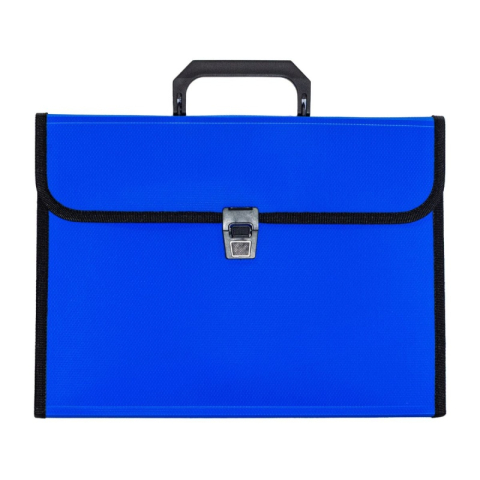 Birotică și Papetărie - Servieta plastic CNX W421/412, cu maner, 13 separatoare, 33x25x2cm, negru / albastru