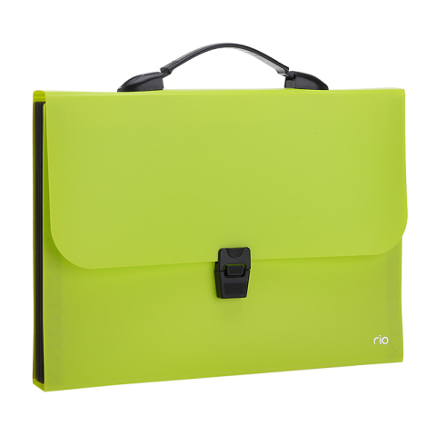 Birotică și Papetărie - Servieta plastic cu maner 13 compartimente diverse culori neon deli