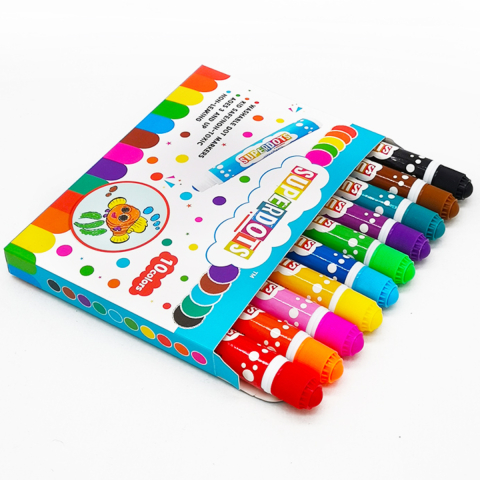 Set 10 Carioci SuperDot Markers JIRHUI, Varf 18mm, Pictura si Desen pentru Copii [1]