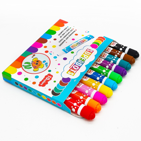 Set 10 Carioci Bingo Dot Art Marker 18mm, Culori Vii, Desen si Pictura Creativa pentru copii [2]